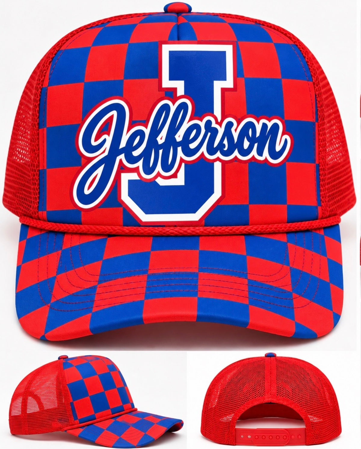 Jefferson Checkered Trucker Hat
