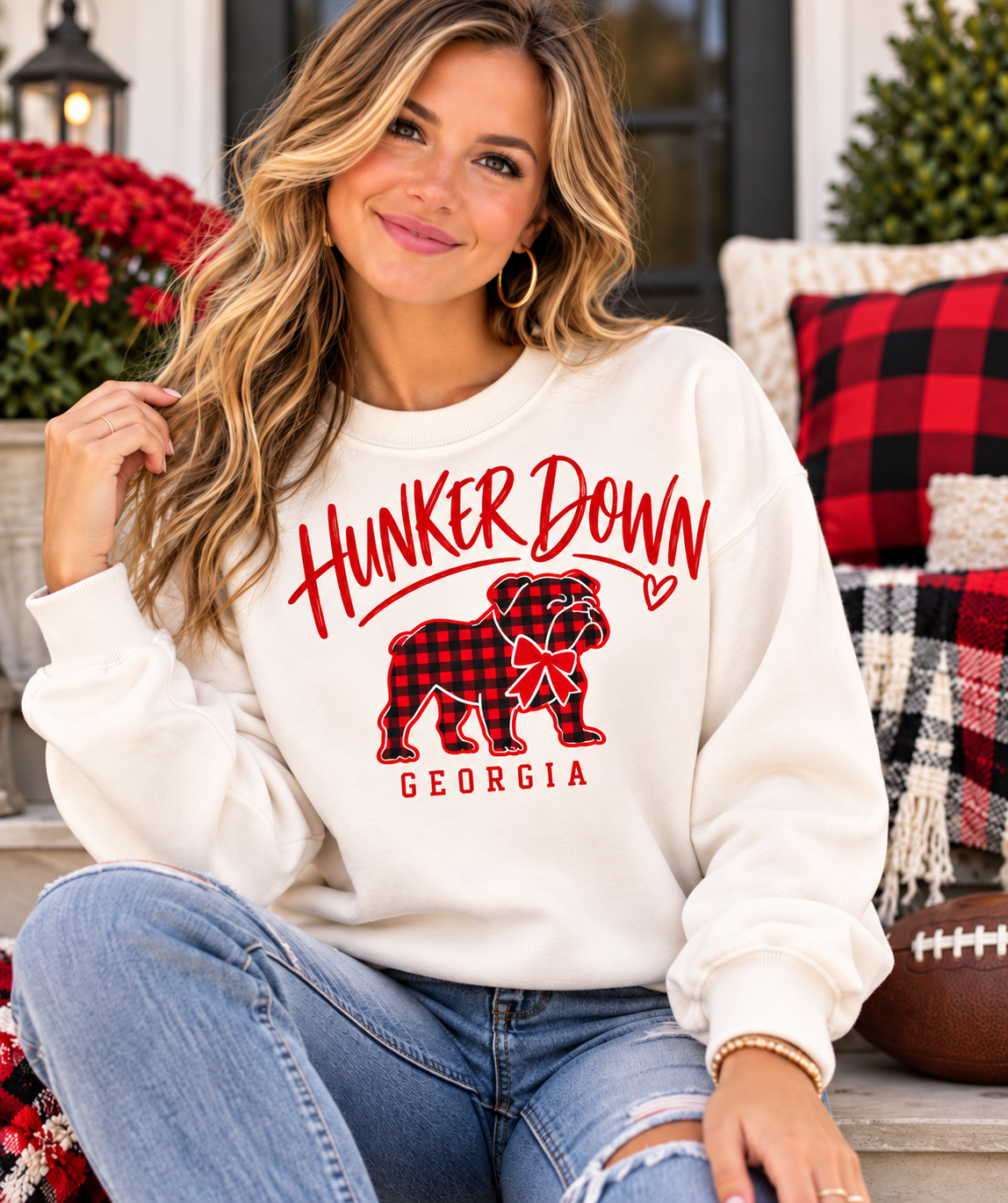 Hunker Down Buffalo Plaid Crew Neck
