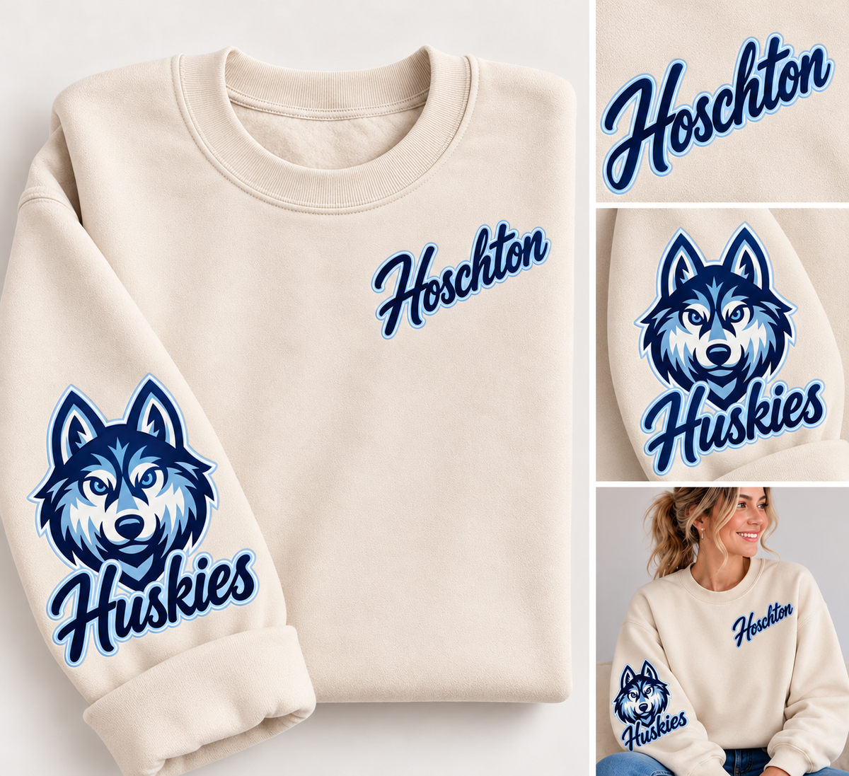 Hoschton Sideline Script Sleeve Sweatshirt