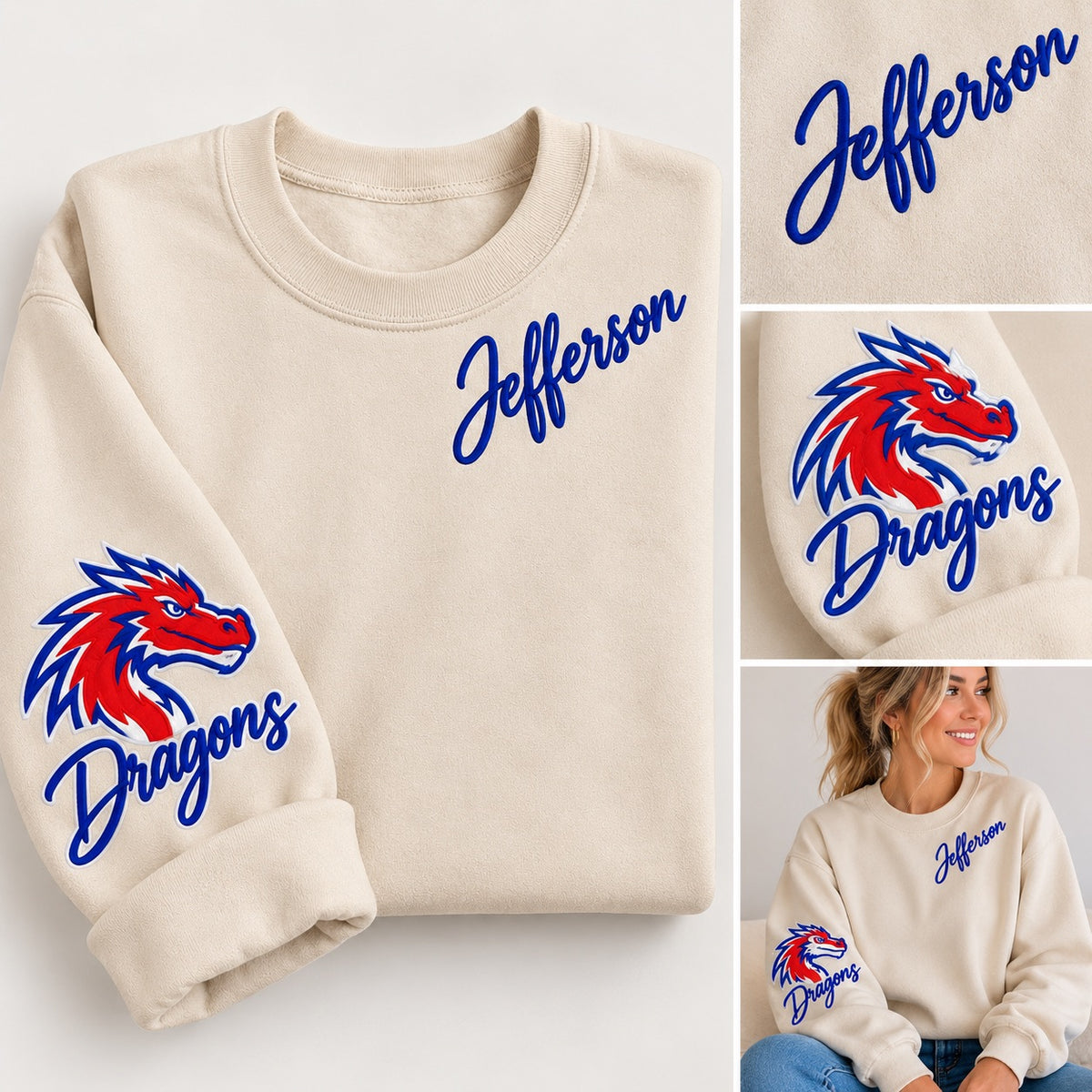 Jefferson Sideline Script Sleeve Sweatshirt