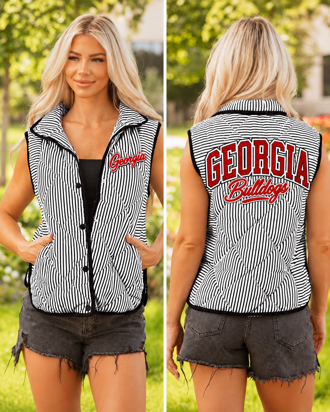 Georgia Pinstripe Game Day Vest
