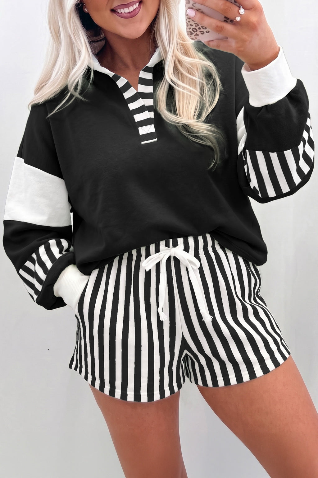 🖤 The Varsity Stripe Sideline Shorts Set