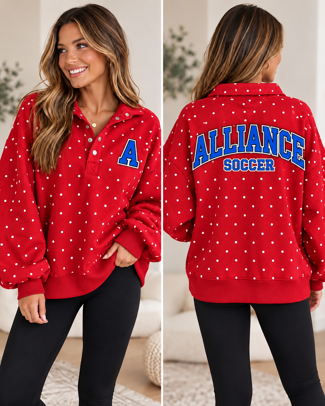 Alliance Red Polka Dot Pullover