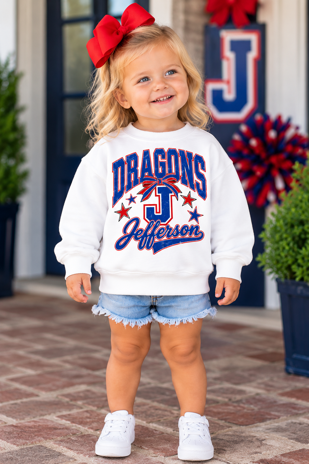Little Dragon White Crewneck - Toddler