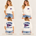J-Town Social Club Varsity Pennant Tee/Sweatshirt Ivory