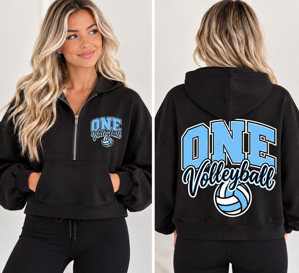 ONE Varsity Cropped Quarter-Zip Hoodie