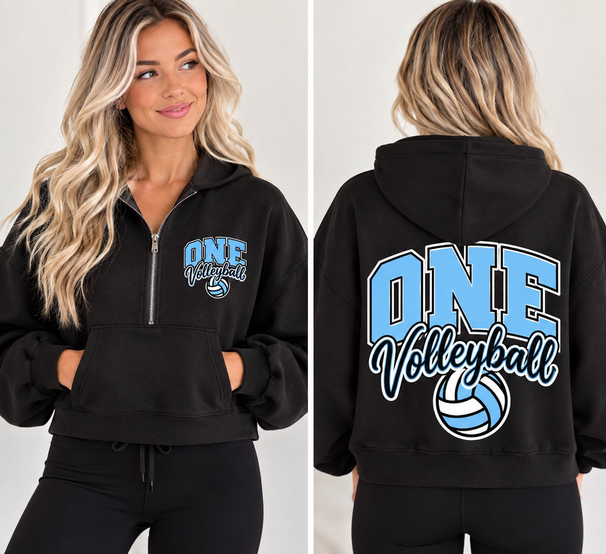 ONE Varsity Cropped Quarter-Zip Hoodie