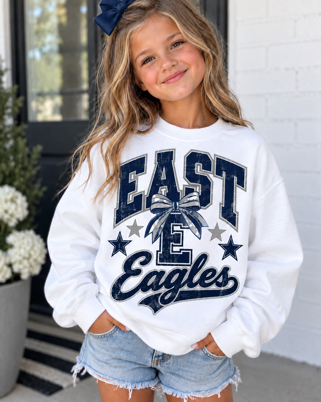 East Eagles Bow Girls Crewneck Sweatshirt