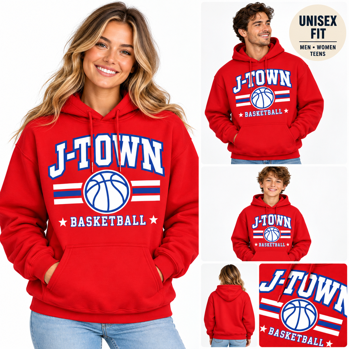 J-Town Basketball Varsity Hoodie — Unisex