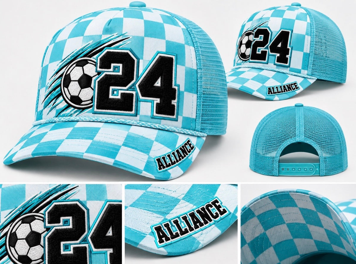 Alliance Custom Number Checkered Trucker Hat