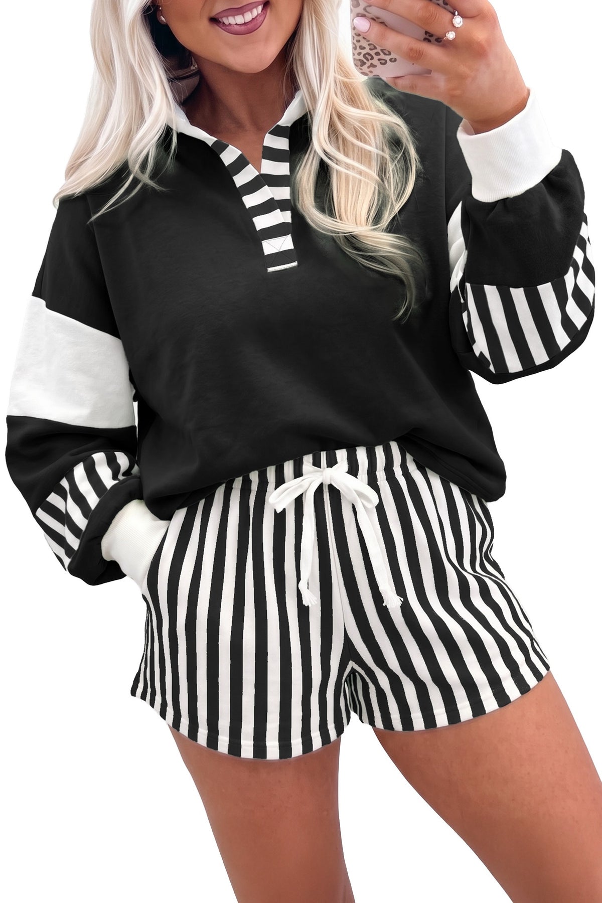 🖤 The Varsity Stripe Sideline Shorts Set