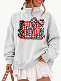 Gingham GA Heather Gray Mockneck