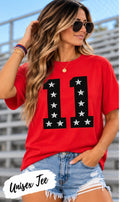 Custom Red/White/Black Number Tee
