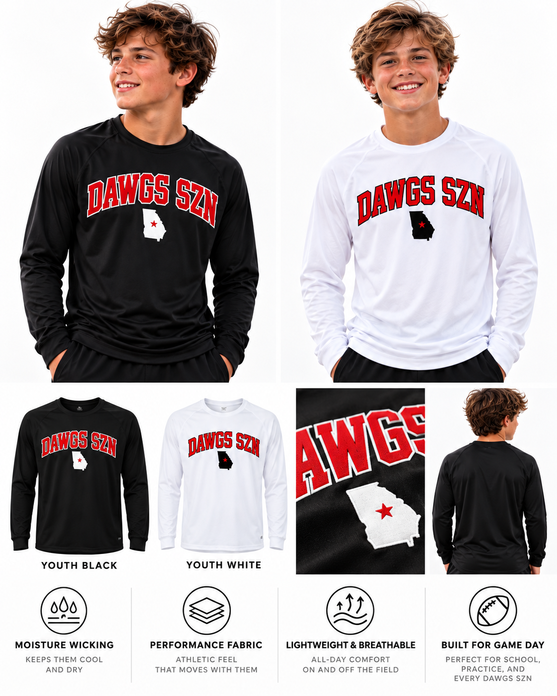 Boys Dawgs Szn Spirit Performance Long sleeve