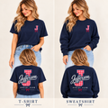 Jefferson Social Club Gingham J Varsity Tee/Crewneck – Navy