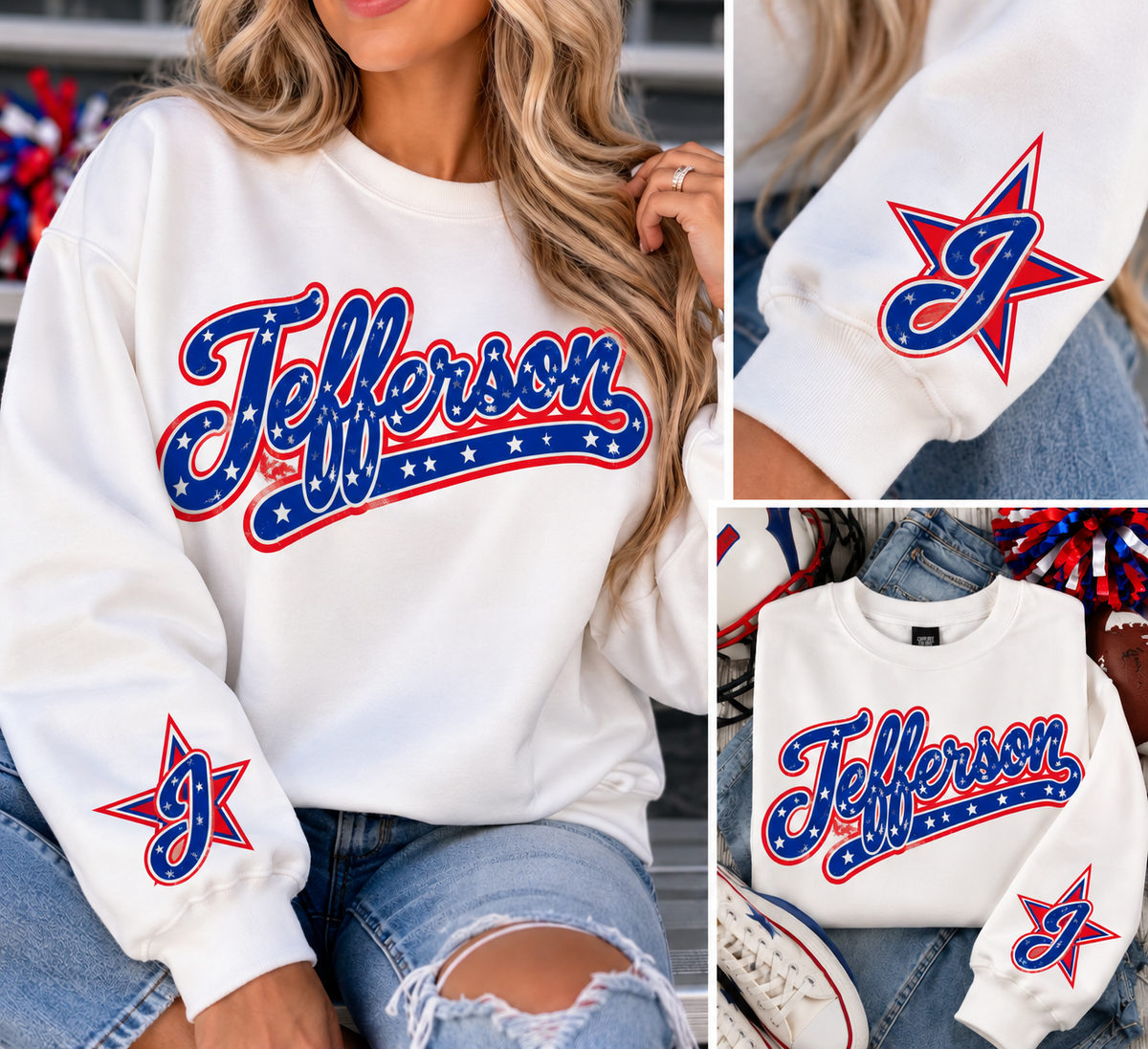 Jefferson Varsity Star Crew Neck