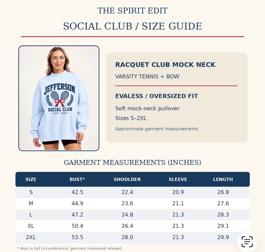 Jefferson Social Club Racquet Club Mock Neck