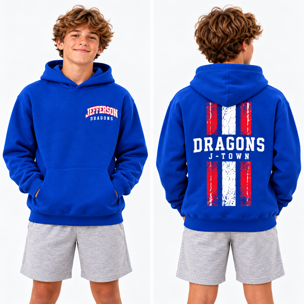 Boys Jefferson Dragons Victory Stripe Hoodie
