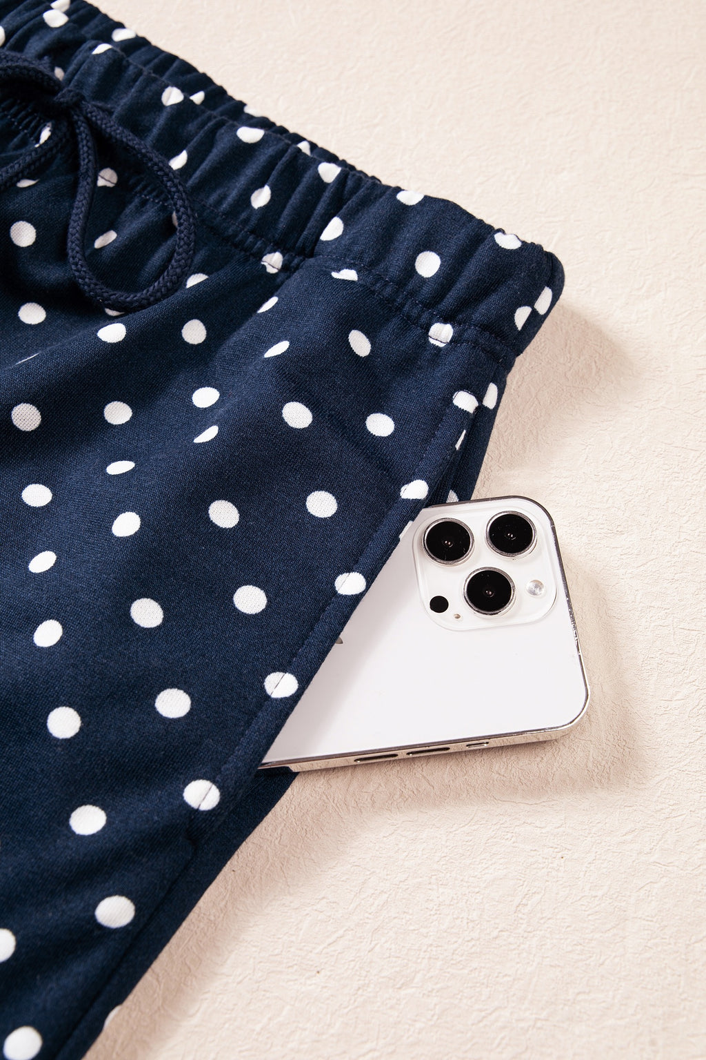 Blue Sideline Polka Dot Pant Set