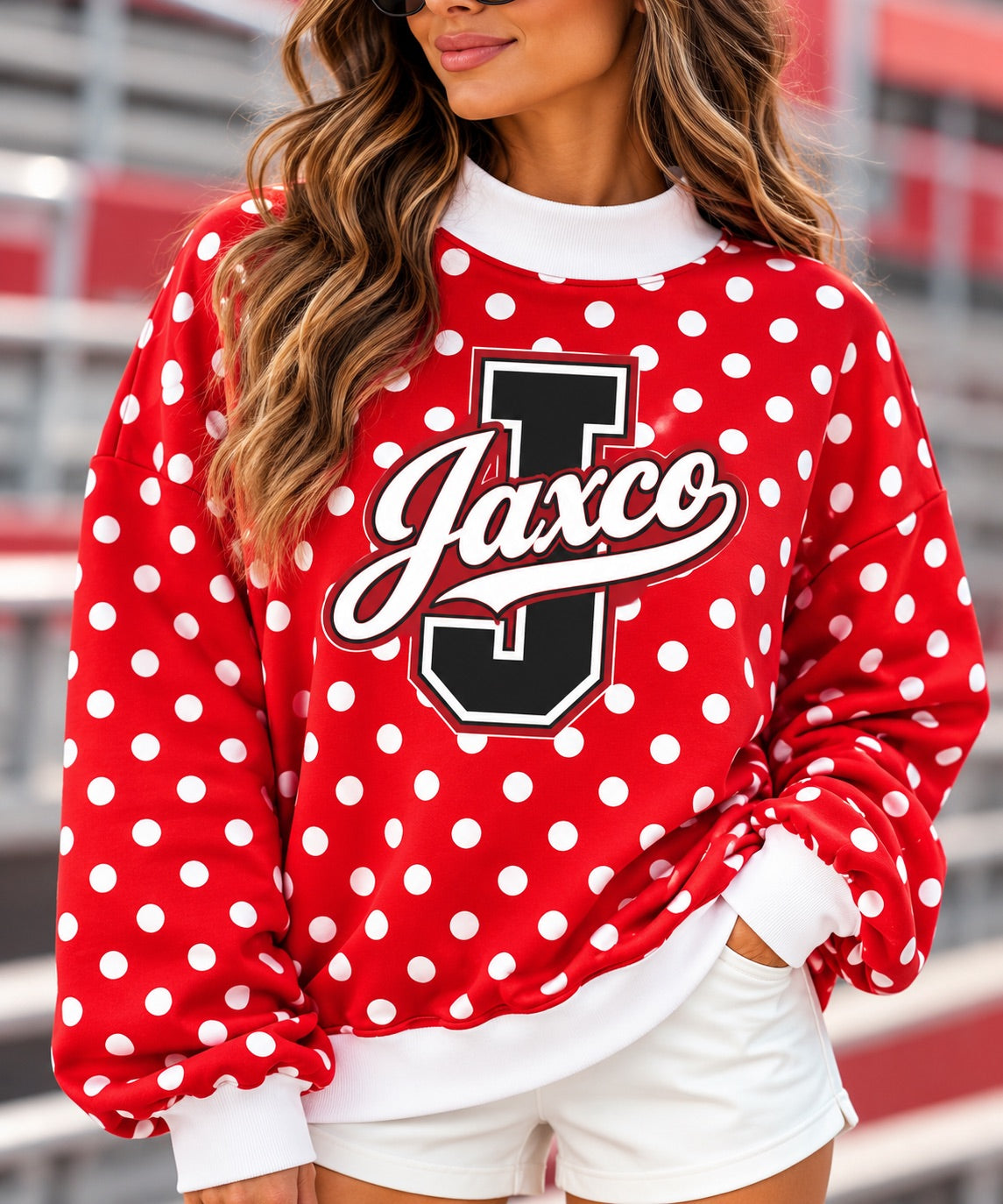 Jaxco Polka Dot Crewneck Sweatshirt