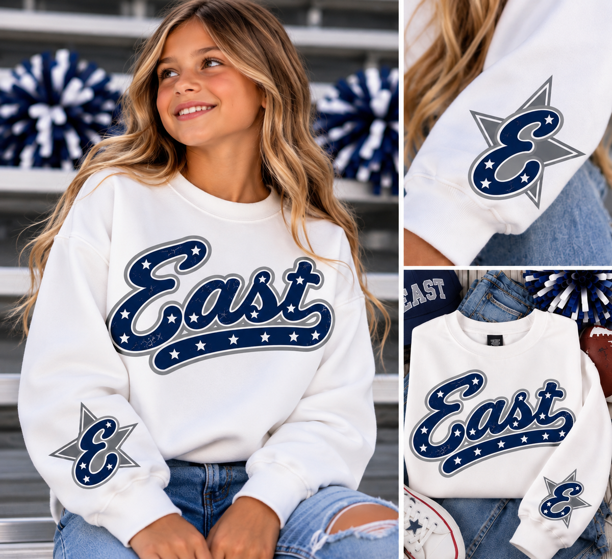 Youth East Varsity Star Crew Neck