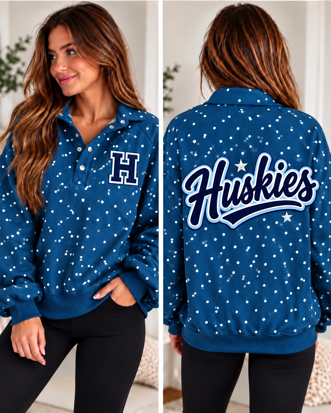 Huskies Polka Dot Pullover