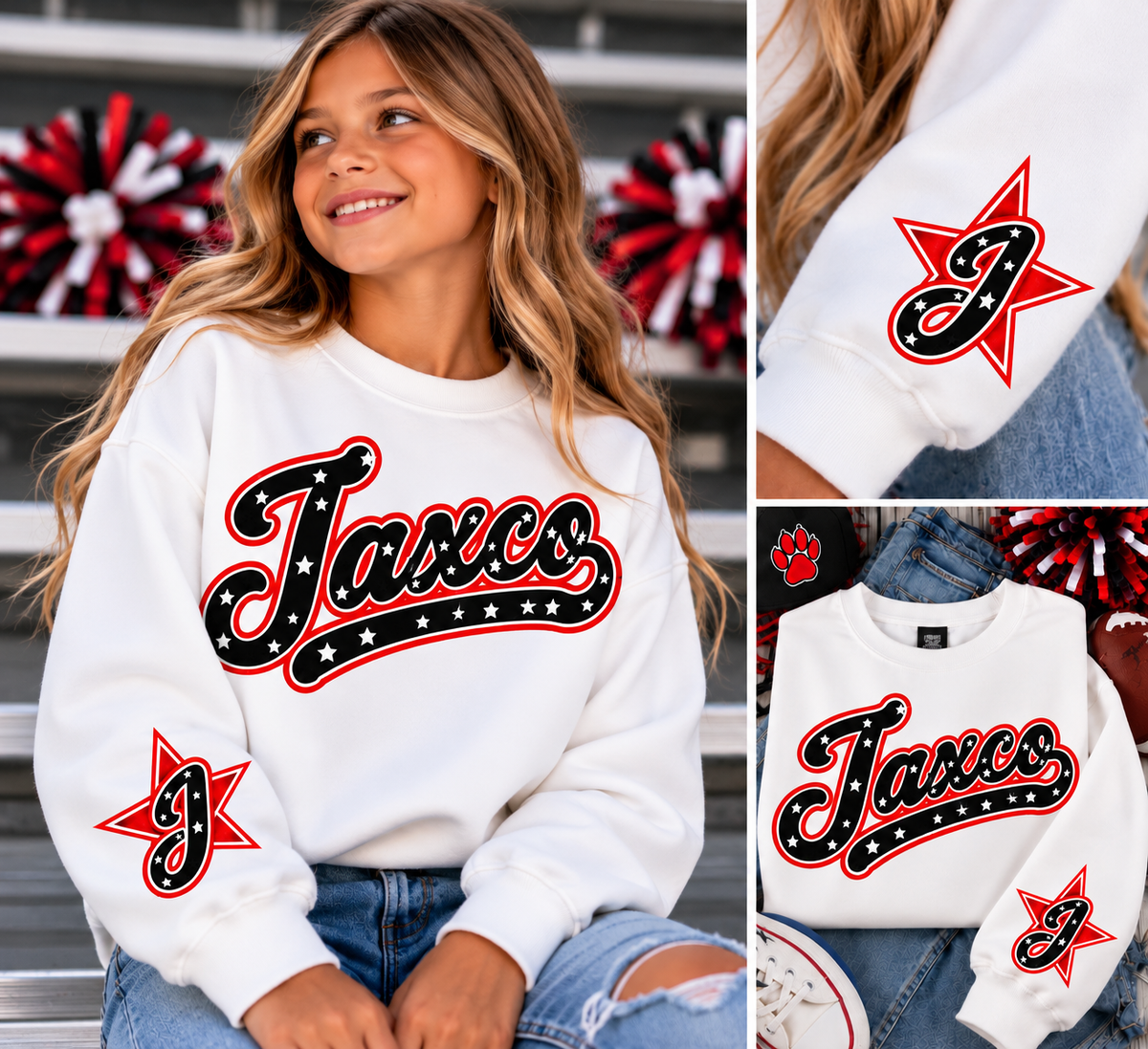 Youth Jaxco Varsity Star Crew Neck