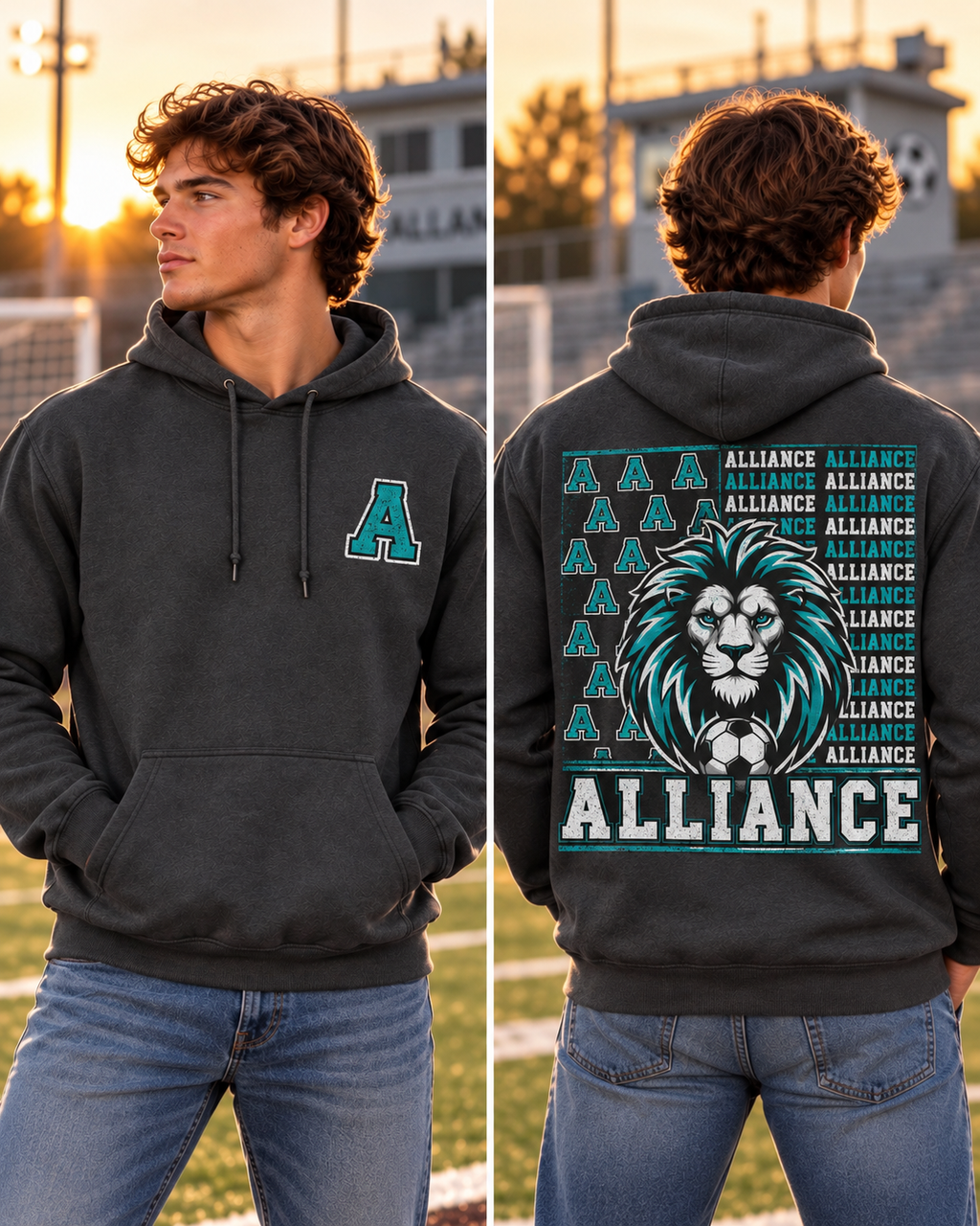 Alliance Teal Varsity Spirit Flag Hoodie