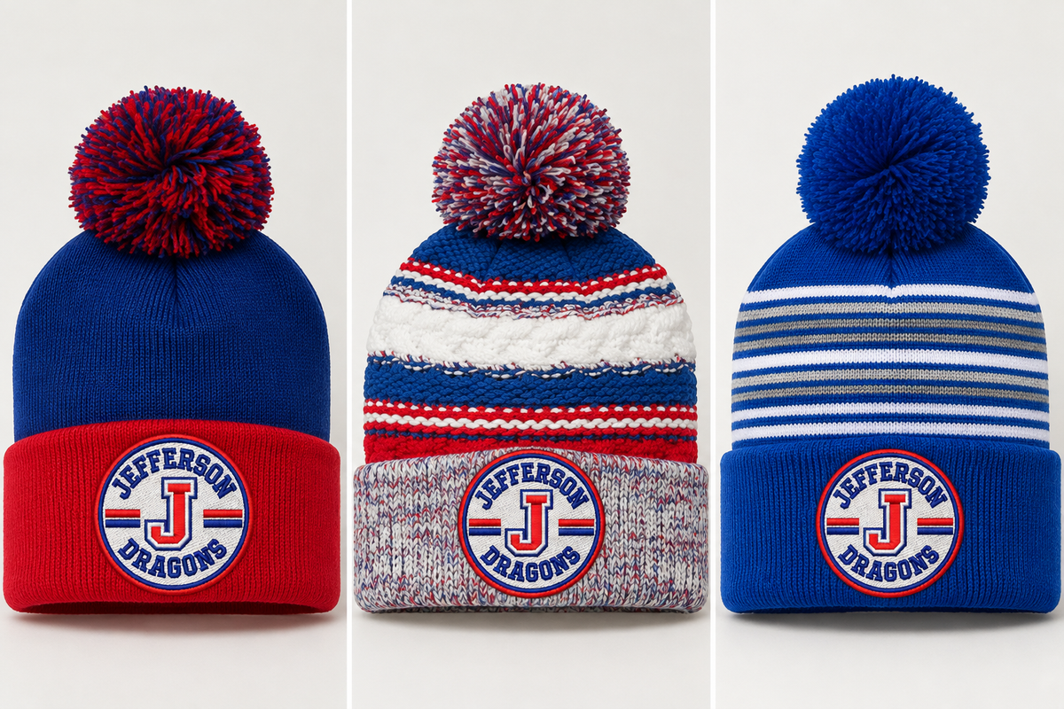 Jefferson Dragons Pom Pom Beanie