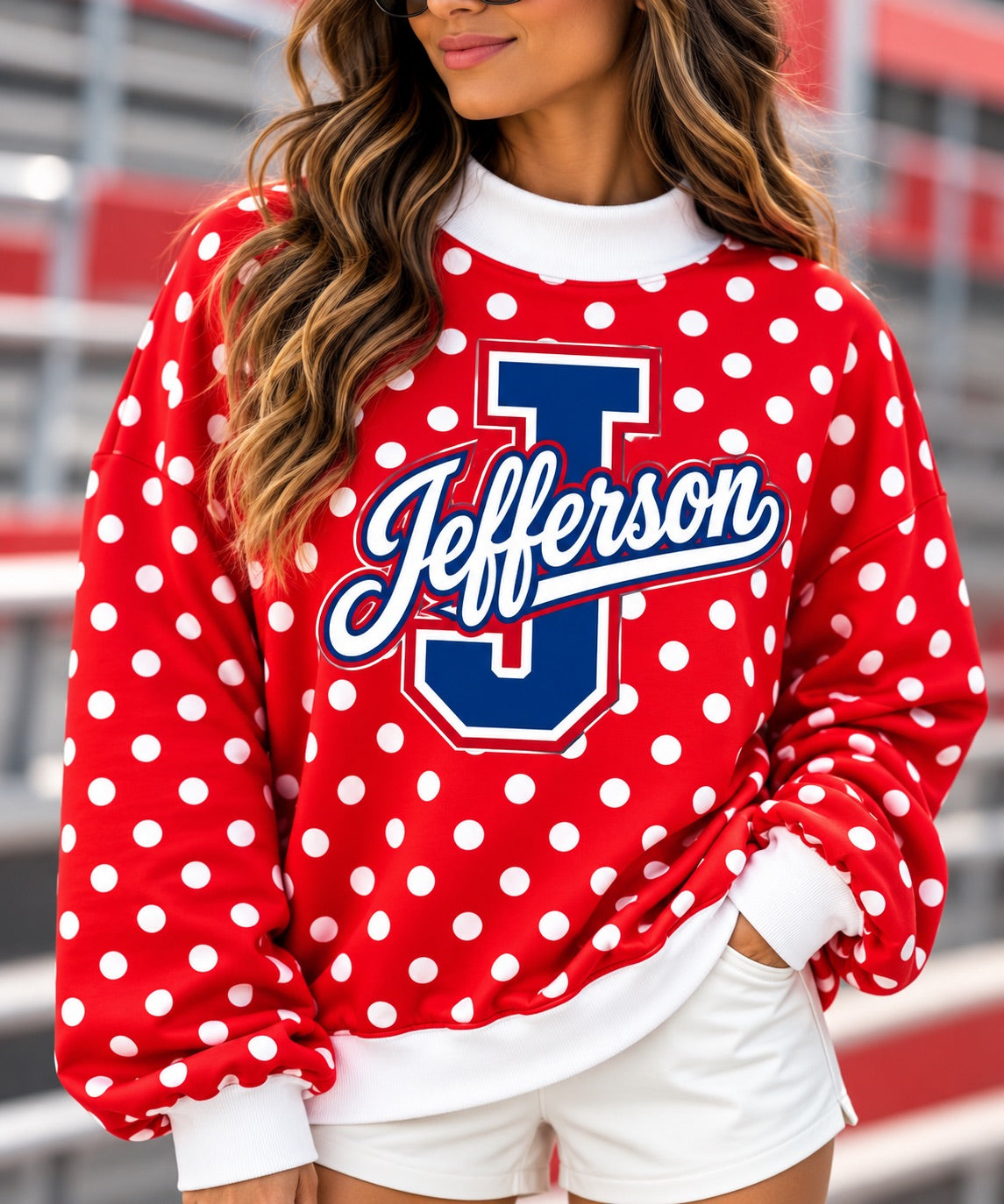 Jefferson Polka Dot Crewneck Sweatshirt