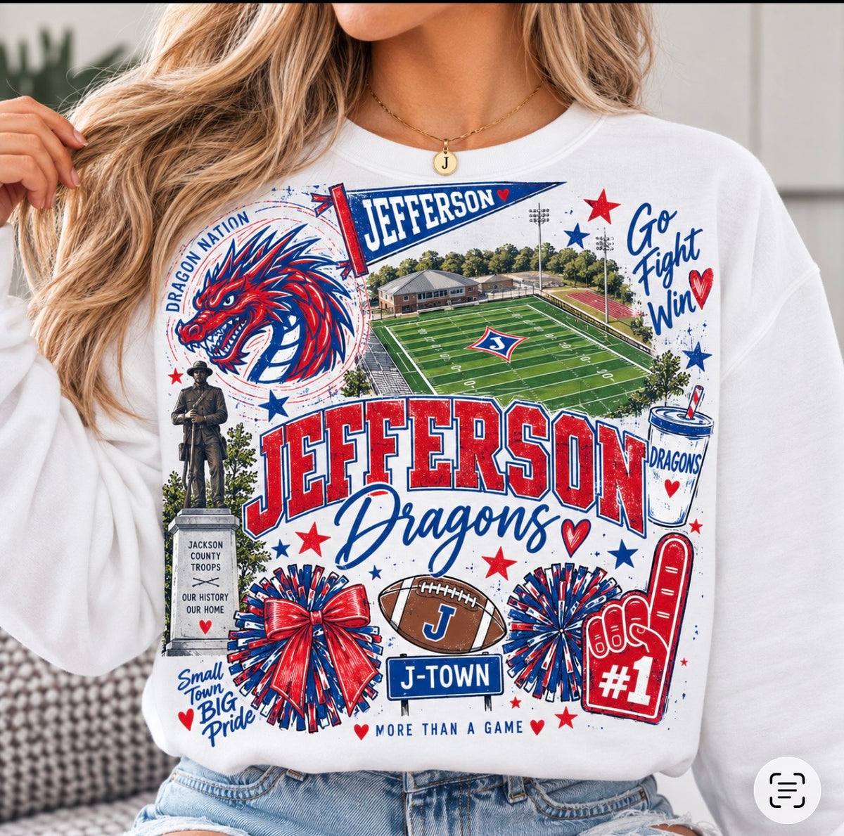 Jefferson Dragon Pride Collage Sweatshirt