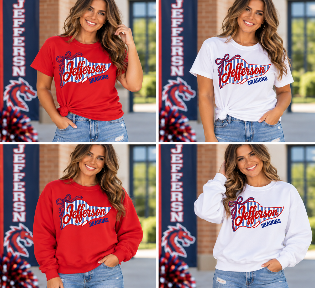 Ladies Dragons Pennant Sweatshirt + Tee