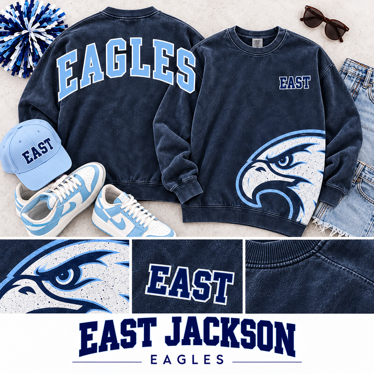 East Vintage Varsity Statement Crew Neck