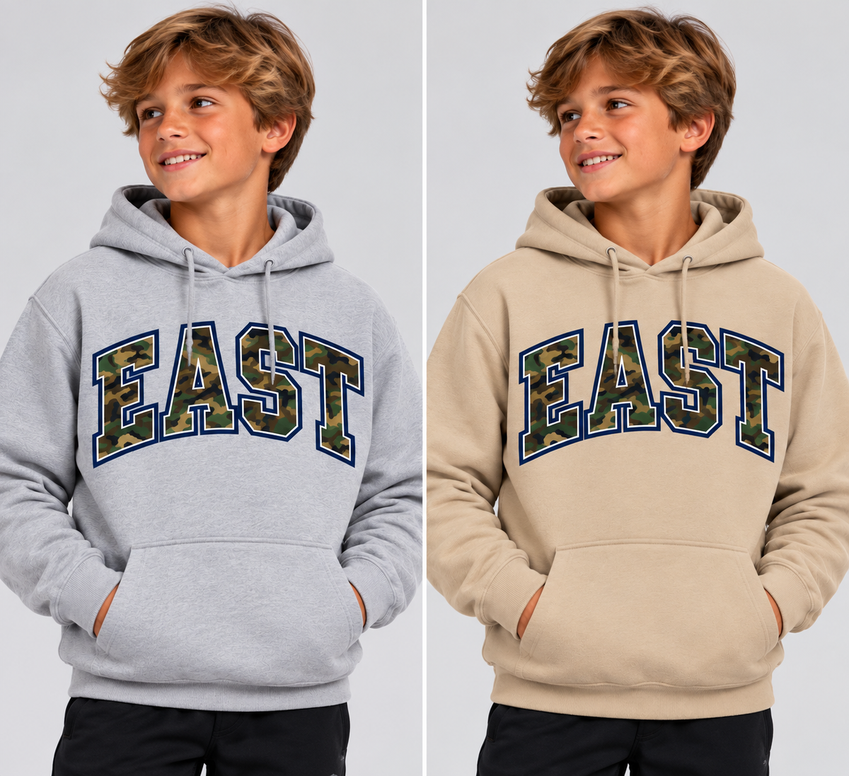 Youth East Varsity Camo Hoodie