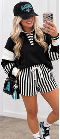 🖤 The Varsity Stripe Sideline Shorts Set