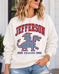 Jefferson Gingham Dragon Varsity Crew Neck