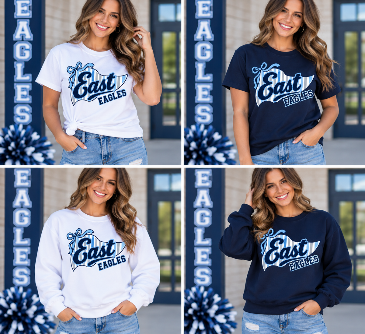 Ladies East Pennant Sweatshirt + Tee