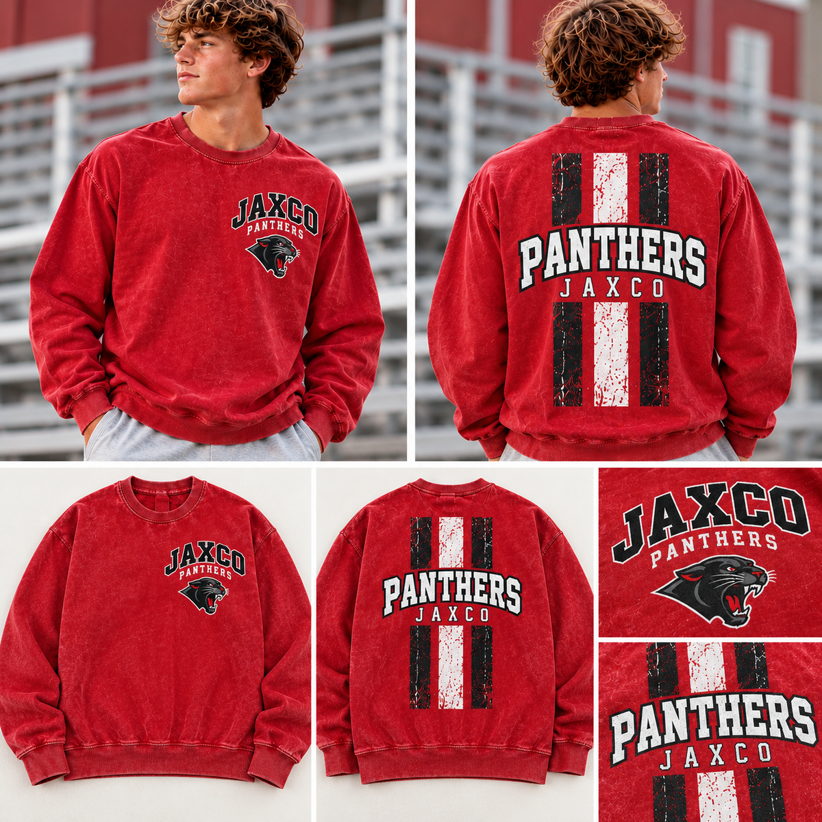 Youth JAXCO Varsity Stripe Sweatshirt ❤️🖤