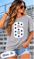 Custom Gray/White/Navy Number Tee