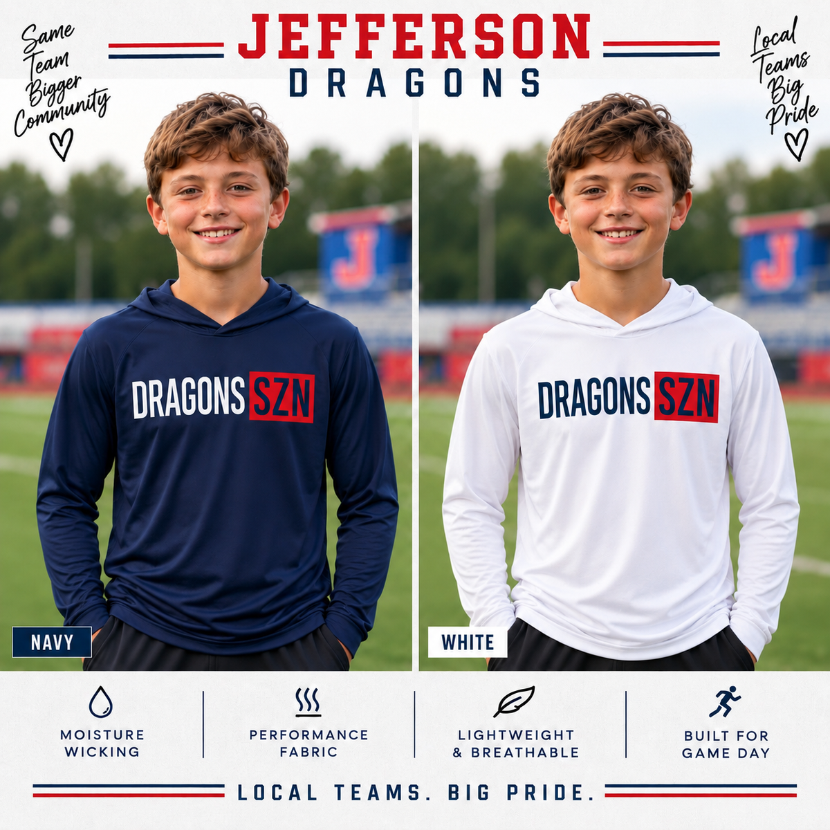 Boys Jefferson SZN Spirit Performance Hoodie