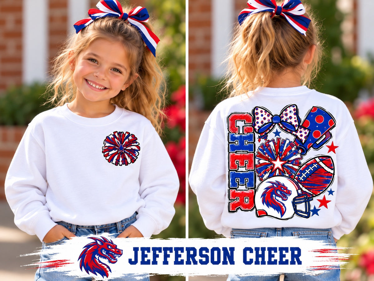 Girl's Jefferson Cheer Crewneck Sweatshirt