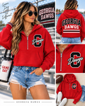Varsity Georgia Cropped Quarter-Zip Hoodie