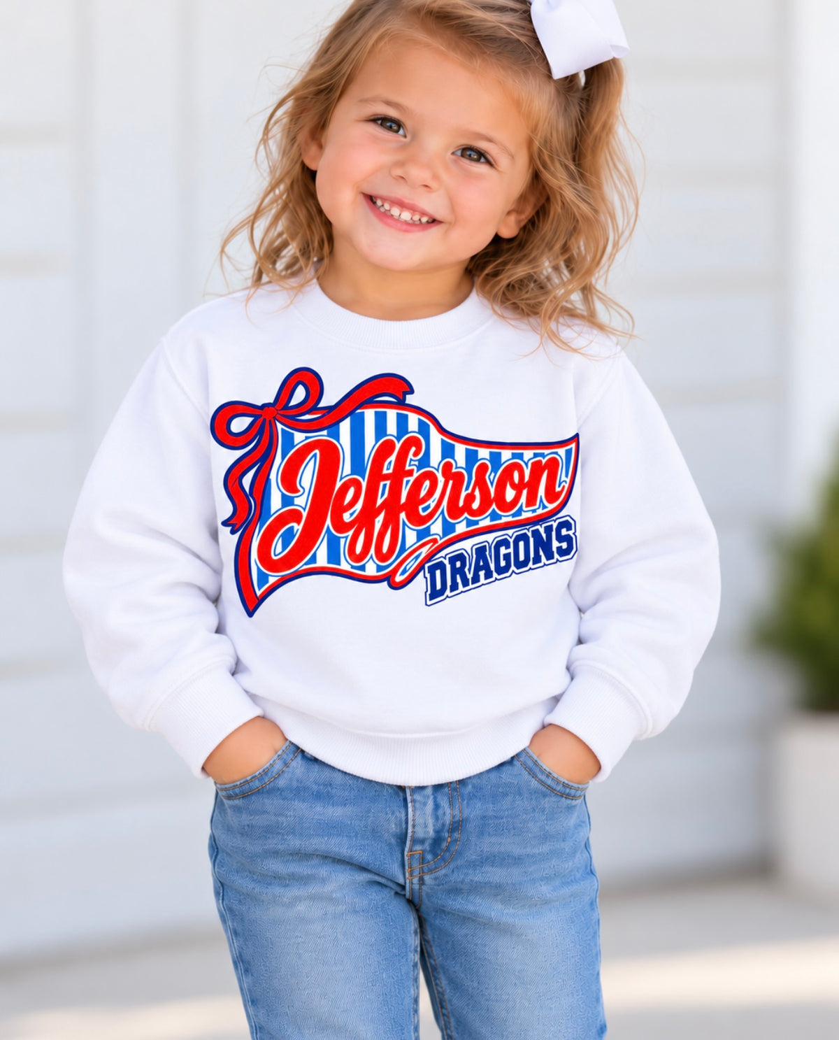 Little Dragon White Crewneck - Toddler