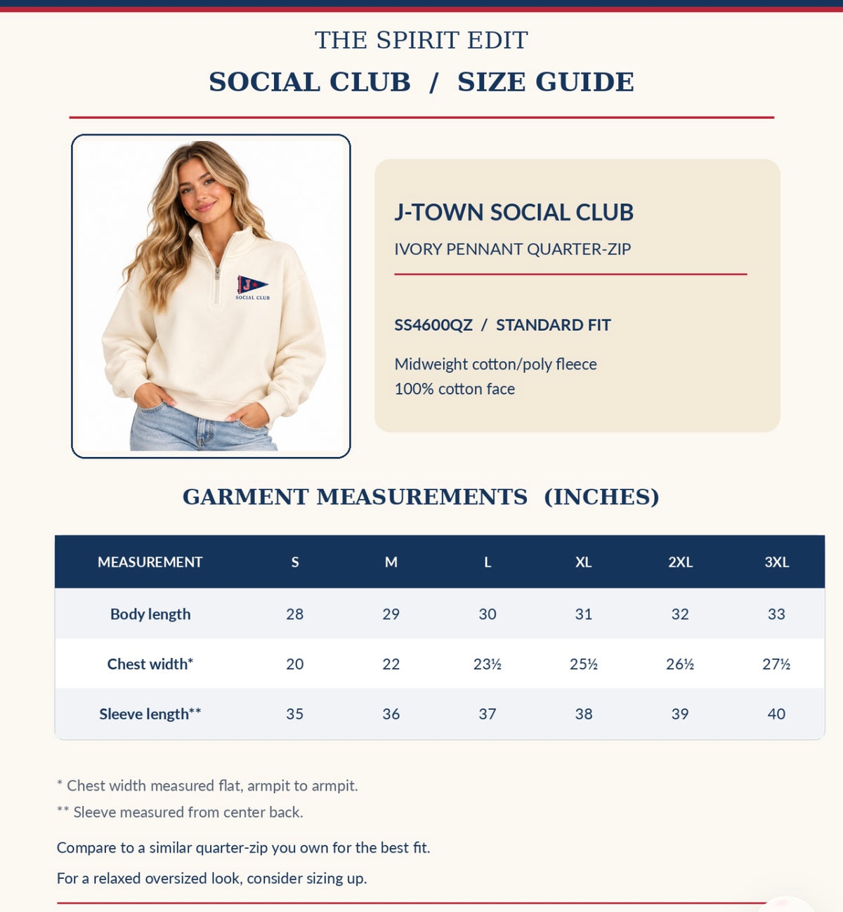 J-Town Social Club Varsity Pennant Quarter-Zip