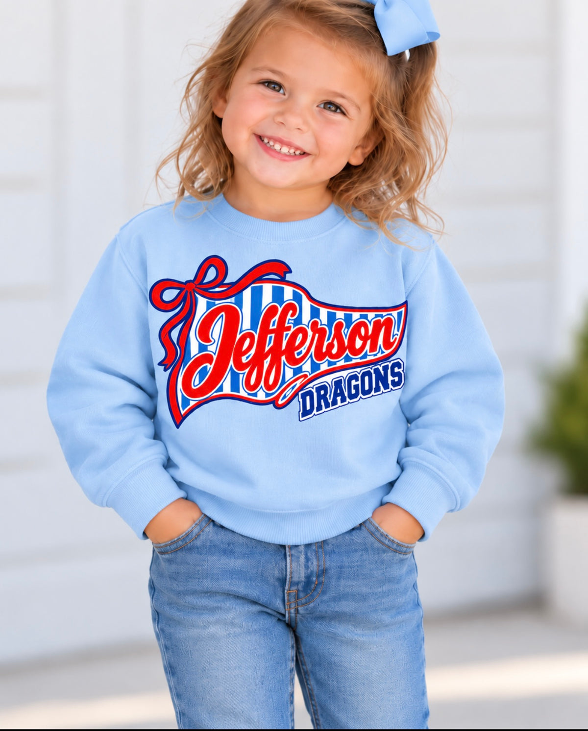 Little Dragon Light Blue Crewneck - Toddler