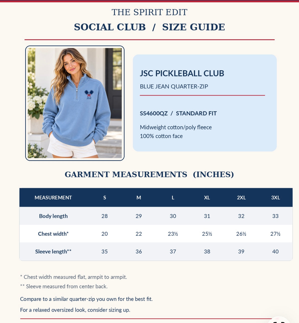 JSC Pickleball Club Quarter Zip