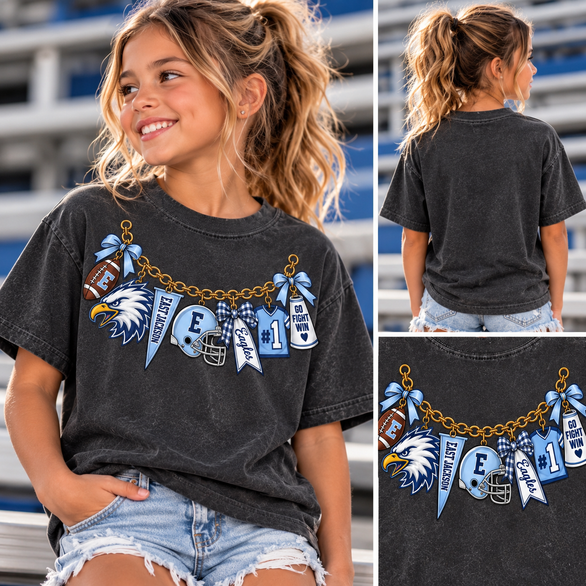 Youth Eagles Game Day Charm Tee